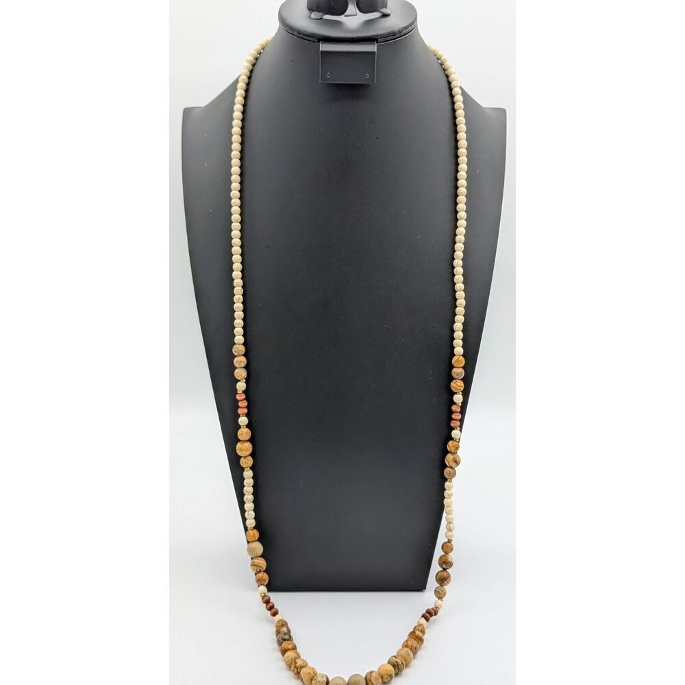 Jasper Stone Bead 42" Necklace